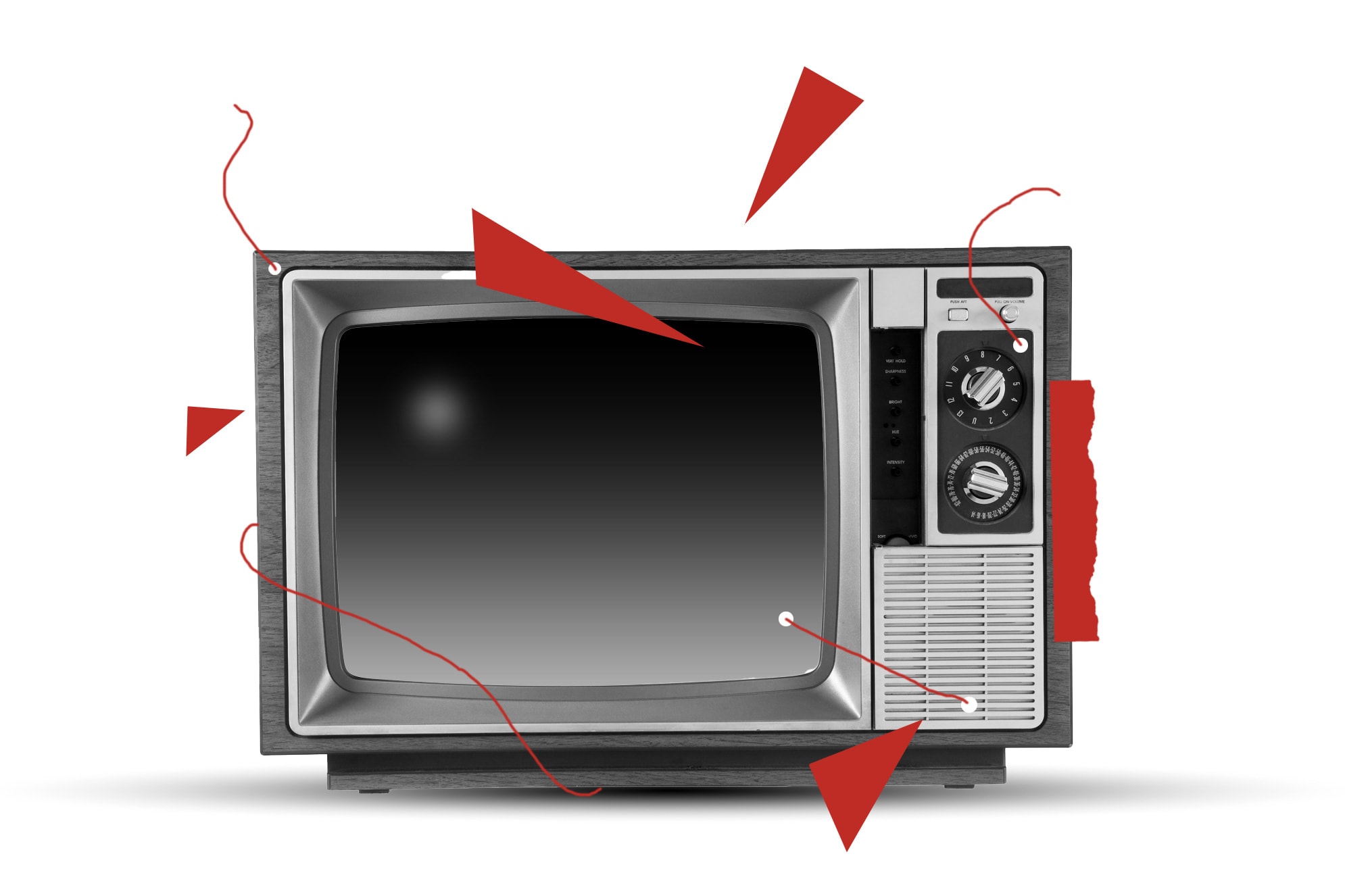 رسم توضيحي لتلفزيون قديم